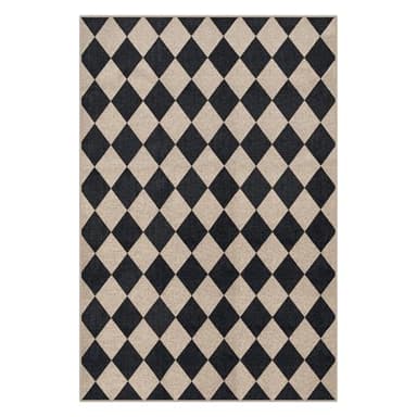 Lahome Checkered Easy Jute Outdoor Rug, Large 6x9 Rug for Living Room Checkerboard Indoor Outdoor Carpet, Farmhouse Patio Office Mat Geometric Non Slip Black Carpet for Backyard Dining Room - Image 8