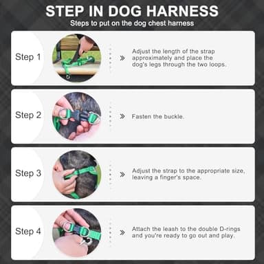 BEAUTYZOO Step in Dog Harness Collar and Leash Set for Small Medium Large Dogs, No Pull No Choke Puppy Harness, Soft Mesh Reflective Pet Padded Vest Adjustable for Doggie Girl or Boy,French Bulldog - Image 6