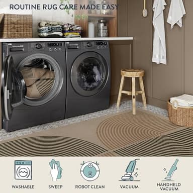 Lahome Modern Rainbow Easy Jute Rug, 8x10 Living Room & Outdoor Patio Area Rug, Contemporary Dining Room Non Slip Non Shedding Carpet for Bedroom & Backyard - Image 5