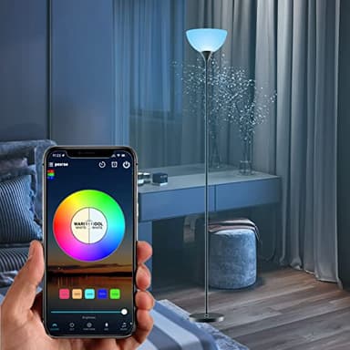 PESRAE Smart RGB Floor Lamps Work with Alexa, Google Assistant WiFi App, Modern Color Changing Floor Lamp, Dimmable Corner Floor Lamp for Living Room, Bedroom and Play Room (Without Remote Control) - Image 3
