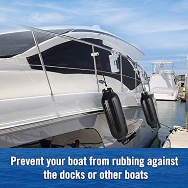 Affordura Boat Fender 4 Pack Boat Bumpers Fenders 8.5 Inch with 4 Ropes, Boat Bumpers for Pontoon Boat Fenders Inflatable (Black) - Image 6