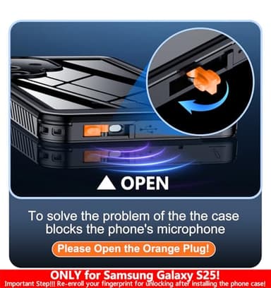 SPIDERCASE Only Designed for Samsung Galaxy S25 Case Waterproof,Built-in [ Screen + Camera Lens Protector][IP68 Underwater] Full Protection Heavy Duty Shockproof Anti-Scratched Phone Case,Black - Image 5