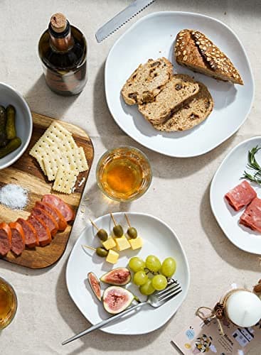 LE TAUCI Dinnerware Sets 12 Piece, Serve for 4, Ceramic Plates and Bowls Set (10" Dinner Plates + 8" Salad Dish + 22 oz Bowl) x 4, White - Image 2