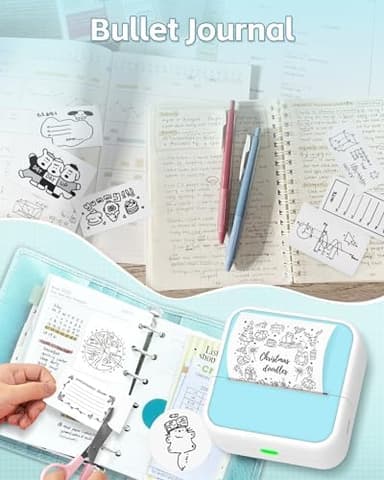 Sticker Printer - Printpods Mini Printer with Stickers, Print Pod, Bluetooth Inkless Printers, Sticker Maker, Portable Thermal Printer for iphone, Impresora Portátil for Notes, Journal, DIY, Kids Gift - Image 4