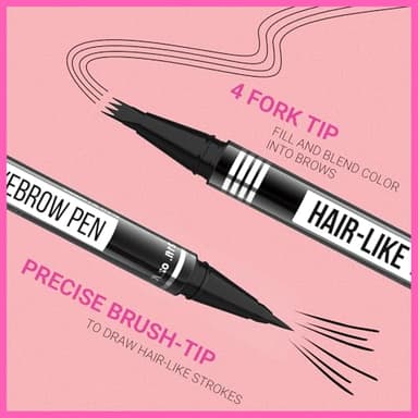 iMethod Eyebrow Pen - Eyebrow Pencil Magical 2-in-1 Eye Brow Pencils for Women with 4-Fork-Tip & Precise Brush-Tip for Natural Hair-Like Brows, Last All-Day, with Eyebrow Spoolie Brush, Black Brown - Image 4