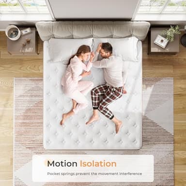 Vesgantti Twin XL Mattress, 12 Inch Memory Foam Hybrid Mattress in a Box with Individual Pocket Spring, Twin XL Size Mattress for Pressure Relief, Motion Isolation, Medium Firm Support - Image 5