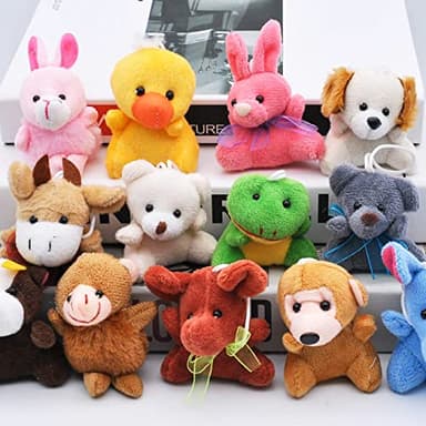 JOYIN 24 Pack Mini Animal Plush Toy Assortment (24 Units 3" Each), Animals Keychain Decoration for Kids, Small Stuffed Animal Bulk for Kids, Carnival Prizes, School Gifts, Halloween Goodie Bags - Image 6