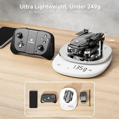 PLEGBLE Drone with Camera 4K for Kids Adults, Brushless Motor Mini Foldable RC Drones with Propeller Guards for Beginners, One Key Take Off/Land, Voice Control, Anti-Lost Alarm, Gift Toys for Men Boys - Image 6