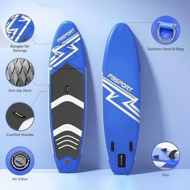 FBSPORT 11' Premium Stand Up Paddle Board, Yoga Board with Durable SUP Accessories & Carry Bag | Wide Stance, Surf Control, Non-Slip Deck, Leash, Paddle and Pump for Youth & Adult - Image 3