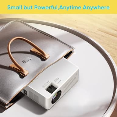 PURSHE Mini Bluetooth Projector, Full HD 1080P Supported Portable Outdoor Movie Projector for iOS, Android, Windows, Compatible with TV Stick/HDMI/Smartphone/PS4/USB [Remote Included] - Image 9