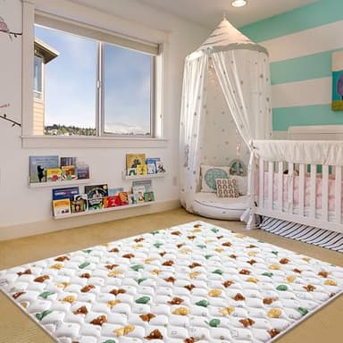 Premium Foam Baby Play Mat for Floor 79" X 71", Extra Large Soft Thicker Activity Playmats for Babies, Toddlers, Infants, Play & Tummy Time, Foldable & Machine Washable Baby Crawling Mat - Image 8