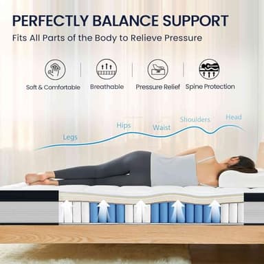 Crayan Full Size Mattress, 10 Inch Full Mattress in a Box, Memory Foam Innerspring Hybrid Mattress for Pressure Relief, Motion Isolation, Breathable Comfort, CertiPUR-US - Image 4