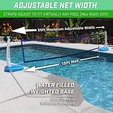 GoSports Splash Net PRO Pool Volleyball Net Includes 2 Water Volleyballs and Pump - Image 4