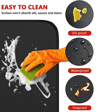 Protebox 60 x 40 inch Under Grill Mats for Outdoor Grill, Double-Sided Fireproof Deck and Patio Protector Mat, Waterproof Oil-Proof BBQ Floor Pad Indoor Fire Pit Fireplace Mat - Image 4