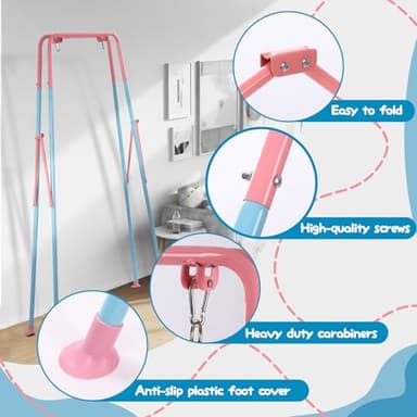 TALECO Gear Toddler Swing, 3-in-1 Swing Sets for Backyard, Baby Swing Outdoor/Indoor, Toddler Swing Set Suitable for Children 6 Months and Older (Pink) - Image 3