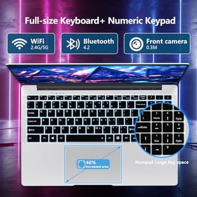 2025 Gaming Laptop,15.6 inch Traditional Laptops N4000, Laptop with 12 GB RAM, 256 GB SSD,Slim Light Netbook WiFi5 Mini-HDMI 180 Angle Opening BT5.0, Thin and Light Laptop For Student Business Work - Image 2