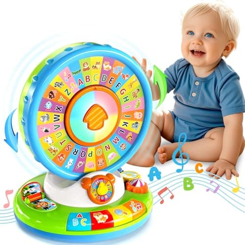 Toys for 1 2 3 Years Old Boys Girls, Musical Spin & Sing Alphabet Zoo with Lights & Sounds, Learning Educational Toys for Toddler 1-3, Christmas Birthday Gifts for Baby Kids Age 6-9-12-18 Months - Image 1