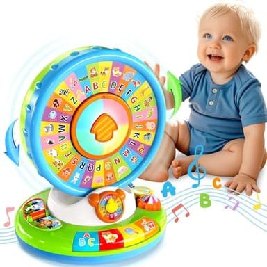 Toys for 1 2 3 Years Old Boys Girls, Musical Spin & Sing Alphabet Zoo with Lights & Sounds, Learning Educational Toys for Toddler 1-3, Christmas Birthday Gifts for Baby Kids Age 6-9-12-18 Months - Image 1