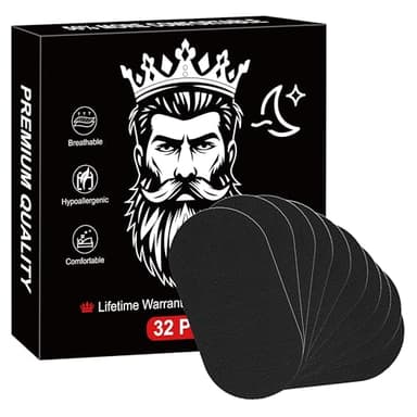 Mouth Tape for Sleeping - 32 Pack Black Anti-Snoring Strips for Improved Nose Breathing and Snore Reduction,Gentle Transparent Tape Strips, Pain-Free Removal and Hypoallergic Tape - Image 2