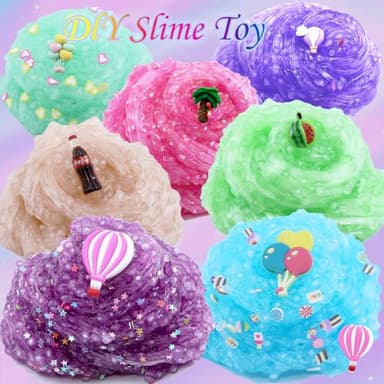 sloueasy 6 Pack Glimmer Slime Crunchy Slime kit,Unicorn Slime Crystal Slime kit for Girls,Super Soft and Non-Sticky, Birthday Gifts Slime Party Favors - Image 5