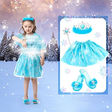 Princess Dress Up Shoes Set, Girls Dress Up Toys Toddler Jewelry Boutique Kit, 3 Themes of Unicorn Mermaid Ice Princess Costumes Set, Pretend Play Gifts for Little Girls Aged 3-6 Years Old - Image 4