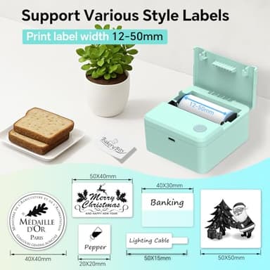 Label Maker Machine with Tape – Bluetooth Thermal Label Printer, Mini Sticker Maker for Home, Office, School & Small Business, Includes 2 Rolls of Label Paper - Image 4