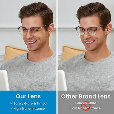 GUDVUE Blue Light Glasses, Computer/Gaming/TV/Phones Glasses for Women/men, Anti Glare/UV400/Eye Strain, Sliver - Image 2