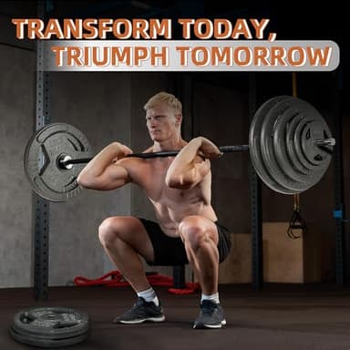 Fitvids Cast Iron 1-Inch Standard Weight Plate for Strength Training & Weightlifting, Multiple Weights Available, 45LB (Pair) - Image 7