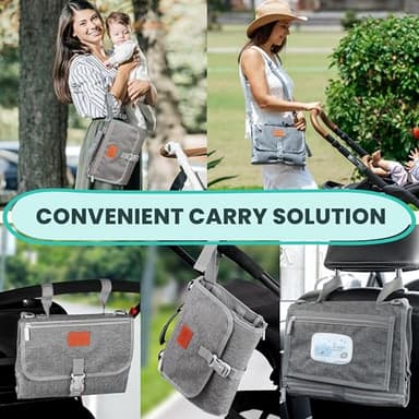 Portable Changing Pad for Baby – Soft, Comfortable Portable Diaper Changing Pad with Wipes Pockets, Waterproof and Easy to Clean – Baby Registry Search, new born baby essentials must haves, baby stuff - Image 5