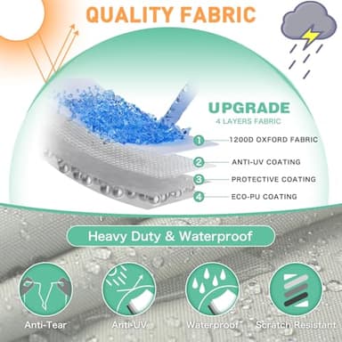 HAHASOLE Heavy Duty 1200D PU Waterproof Boat Cover, 20'- 22' Trailerable Marine Grade Polyester Canvas, Fits 20-22ft V-Hull, Runabout, Fishing Boat, Tri-Hull, Pro-Style Bass Boat with Tightening Strap - Image 2