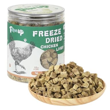 PAWUP Freeze Dried Chicken Liver Pet Treats, High Protein Freeze-Dried Pet Food for Dogs, Cats, Fresh Ingredient Snacks, 4.6 oz, Rawhide Free&Grain Free - Image 1