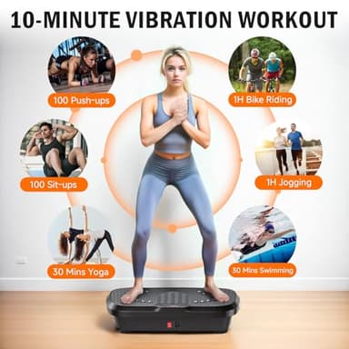 Vibration Plate Exercise Machine, Whole Body Workout Vibration Plate for Lymphatic Drainage, 240 Adjustable Speeds Power Vibrating Plate Home Fitness Platform for Shaping, Max Weight 330lbs - Image 5