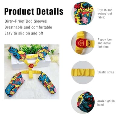 Dirty-Proof Dog Sleeves Pet Dust Pants Waterproof Dog Leg Covers Outdoor Walking Dog Leggings, Lightweight Leg Sleeves for Small Medium Dogs, Size XL - Image 4