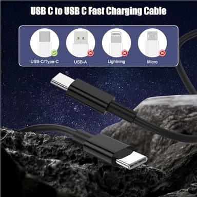 3-Pack Black [3.3FT+6.6FT+6.6FT] 60W USB C to USB C Cable, Type C Fast Charging Cable for iPhone Air 17 16e 16 15 Pro Plus Pro Max，for Galaxy S25, for iPad Pro/Air/mini, for MacBook Pro/Air and More - Image 4