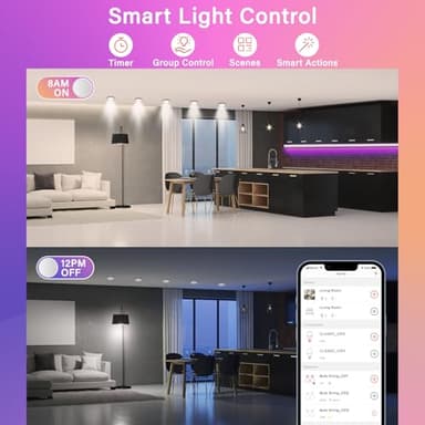 Sengled WiFi Color Changing Light Bulb, Alexa Smart Light Bulbs that Compatible with Alexa & Google Assistant, A19 RGB No Hub Required, 75 W Equivalent 800LM CRI>90, Set of 4 - Image 7