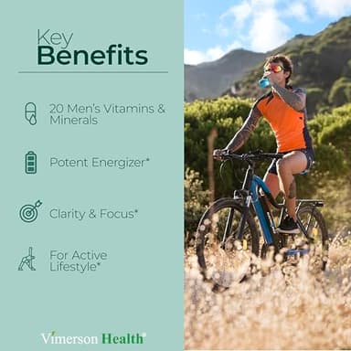 Multivitamin for Men - Daily Mens Multivitamins & Multiminerals with Vitamin D, Vitamin C, B12, Zinc & Iron. Essential Vitamins for Men for Energy, Focus, Stamina, Performance, Mens Health. 30 Tablets - Image 2