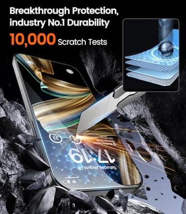 EZ-GLAZ-4 Pack for iPhone 16 Pro Max Screen Protector[6.9"] 9H+ Hardness 12FT Military Grade Shatterproof Long Durable Tempered Glass Film with Flawless Fit Box, HD Clear, Scratch Resistant - Image 5