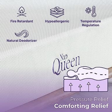 NapQueen 8 Inch Queen Size Mattress, Bamboo Charcoal Memory Foam Mattress, Bed in a Box, White - Image 10