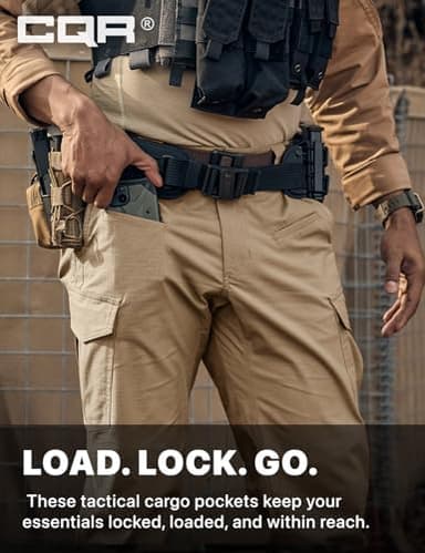 CQR Men's Flex Ripstop Tactical Pants, Water Resistant Stretch Cargo Pants, Lightweight EDC Hiking Work Pants - Image 8