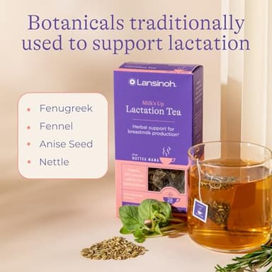 Lansinoh + HotTea Mama Milk's Up, Breastfeeding and Lactation Support Tea, Fenugreek, Fennel, Anise Seed, Caffeine-free, Sugar-Free, Postpartum Essentials for New Moms, Includes 14 Tea Sachets - Image 9