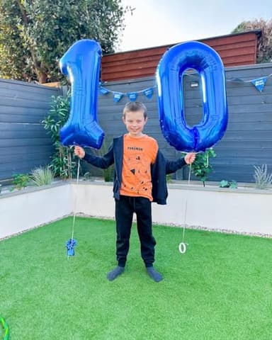 Navy Blue Number 10 Balloon 40 inch, 10 Number Balloons, 10th Navy Blue Birthday Decorations, 10 Year Old Girls Boys Blue Party Supplies - Image 3