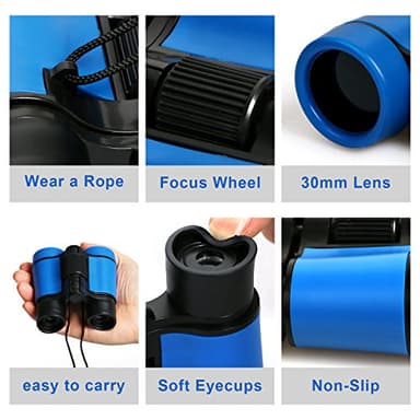 Scotamalone Kids Binoculars Shock Proof Toy Binoculars Set for Age 3-12 Years Old Boys Girls Bird Watching Educational Learning Hunting Hiking Birthday Presents - Image 2