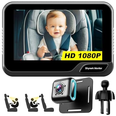 Baby Car Mirror, 4.3'' HD Night Vision Function Mirror Display, Wide View Baby Car Camera Monitor 1080P Rear Facing Car Baby Monitor, 360 Rotation Backseat Camera - Image 9