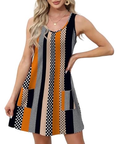 OFEEFAN Boho Dresses for Women 2025 Summer Dresses Fashion Sundresses Beach Vacation Floral 21 XXL - Image 3