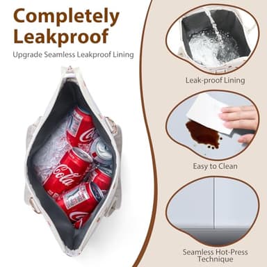 BULGILIA Lunch Box for Women/Men - Adult Insulated Lunch Bag with Snack Bag, Portable Reusable Waterproof Lunch Tote Bags with Adjustable Shoulder Strap for Work,Travel,Outdoor（beige） - Image 5