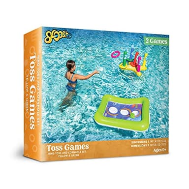 2 Sets Inflatable Pool Toss Game Combo Set Includes Ring Toss & Corn-Toss Game Floating Swimming Pool Games for Kids Adults Party in Summer - Image 7