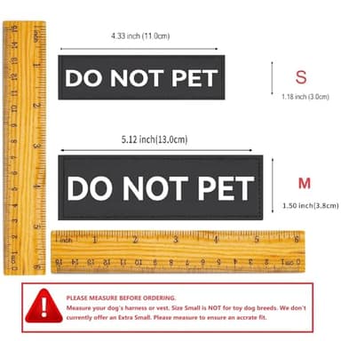 Do Not Pet Patch 2 Pcs Service Id Dog Tag Easily Attach to Dog Collar, Harness (Medium 1.50 x 5.12 inch) - Image 3