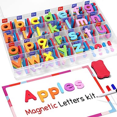 Gamenote Classroom Magnetic Alphabet Letters Kit 238 Pcs with Double - Side Magnet Board - Foam Alphabet Letters for Preschool Kids Toddler Spelling and Learning Colorful ABC Education Fridge Magnets - Image 1