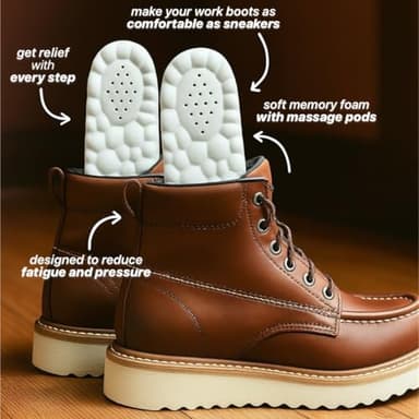 4D Cloud Insoles for Men - Memory Foam Steppers Soles Shoe Boot Inserts - Trim to Fit Insoles with Arch Support for Foot Pain and Fatigue Relief (Black, L) - Image 6