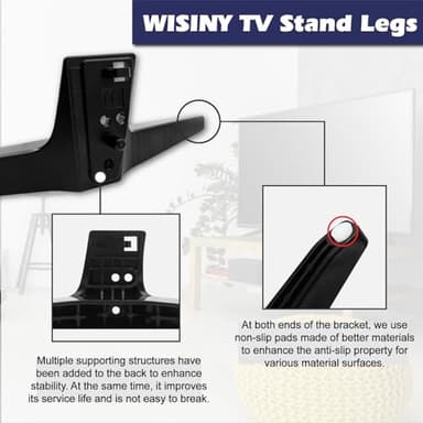 WISINY for LG 65 Inch TV Stand Legs and 60 Inch TV Legs,Compatible for LG TV Stand Models 60UJ6050 60UK6090 60UM6900 60UN7300 65UJ6300 65UK6090 65UM6900 65UM7300PUA 65UN6950 with Screws - Image 3